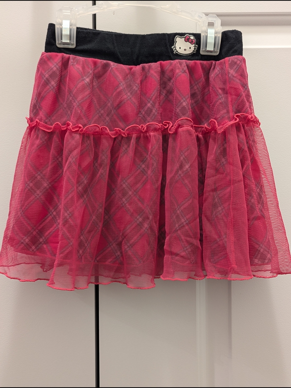 5/$35 Hello Kitty Girls Pink Plaid Tulle Skirt – Size 5
